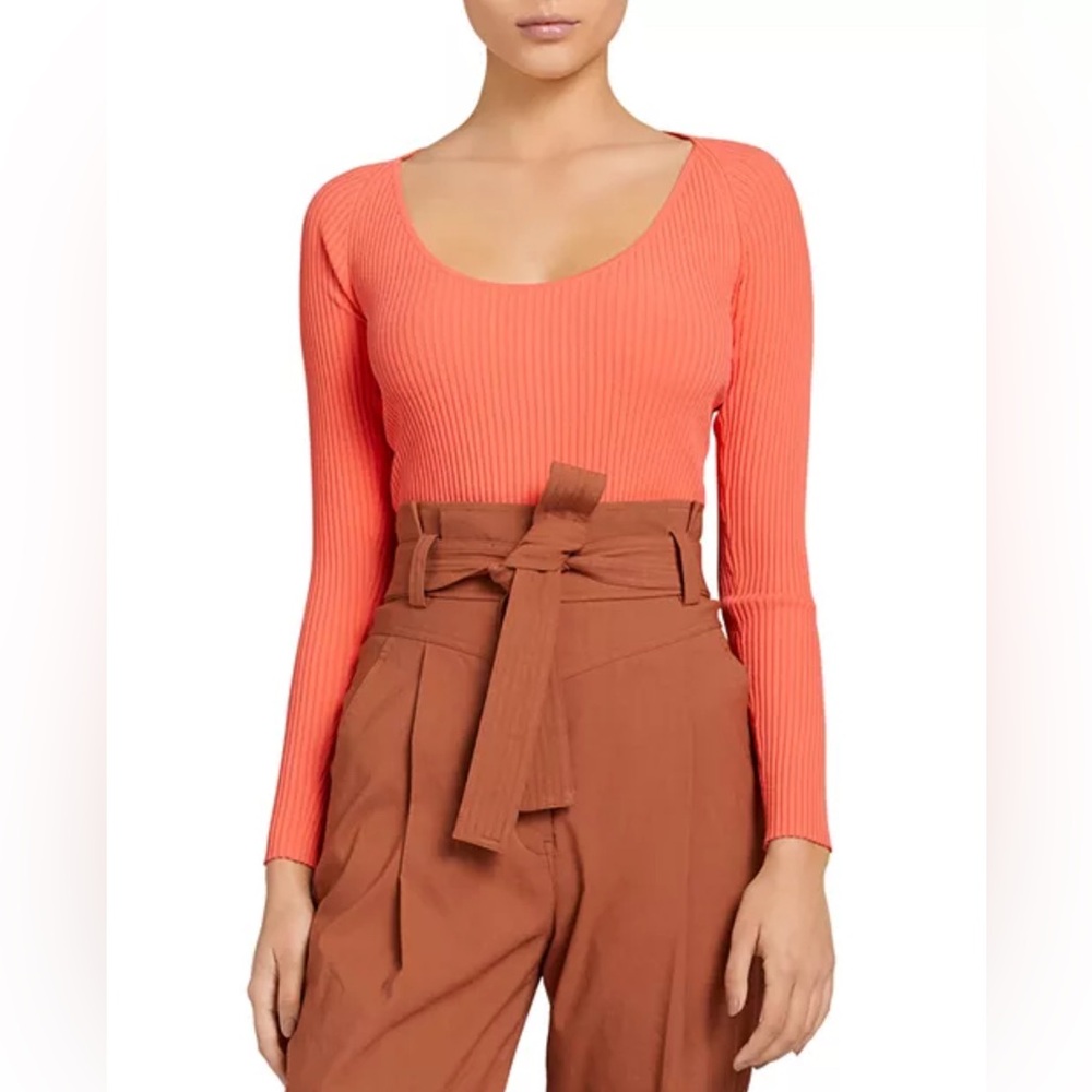 A.L.C. Brendan Ribbed Scoop Neck Top